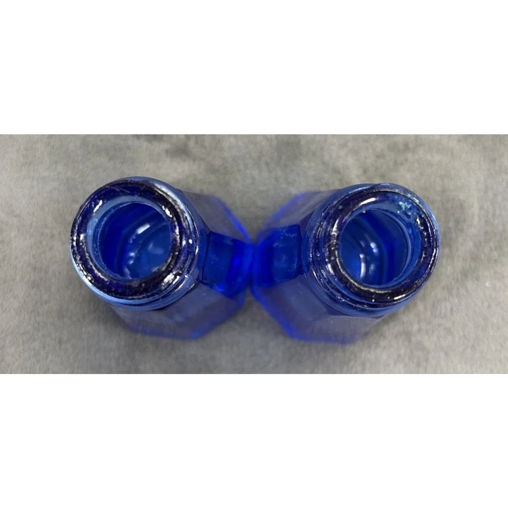 Hazel Atlas Cobalt Blue Salt and Pepper Shaker Set Vintage Depression FS